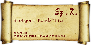 Szotyori Kamélia névjegykártya